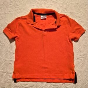 Hanna Andersson boys size 110 or 5 short sleeve orange polo shirt VGUC